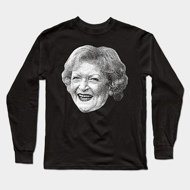 BETTY WHITE VINTAGE WHITE Long Sleeve T-Shirt by CakCulaiNabuiNabui